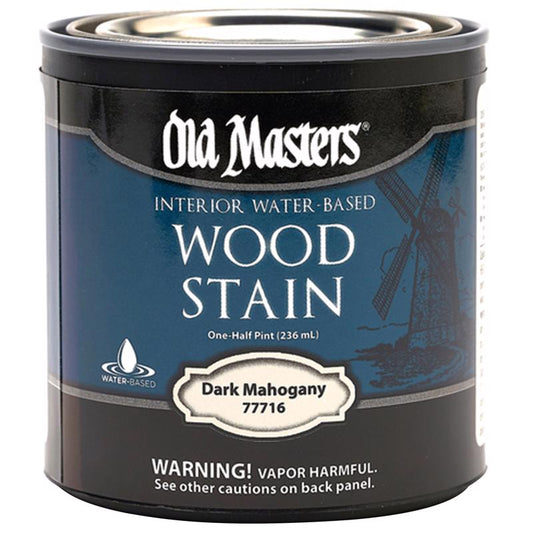 Old Masters Semi-Transparent Dark Mahogany Water-Based Latex Wood Stain 0.5 pt (Pack of 6).