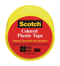Scotch Yellow 125 in. L x 1-1/2 in. W Plastic Tape (Pack of 6)
