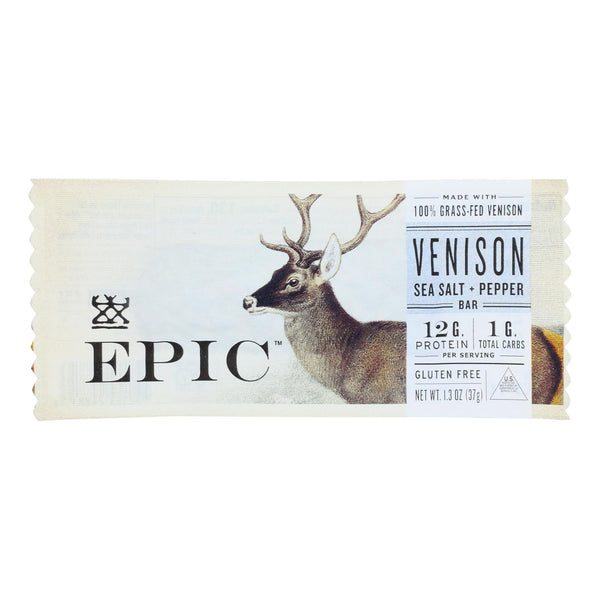 Epic - Sal marina y pimienta de venado en barra - Caja de 12 - 1.3 oz