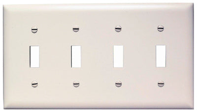 Trademaster Nylon Switch Wall Plate, 4-Toggle, White
