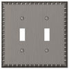 Amerelle Antique Nickel Gray Die-Cast Metal Toggle Wall Plate 1 pk