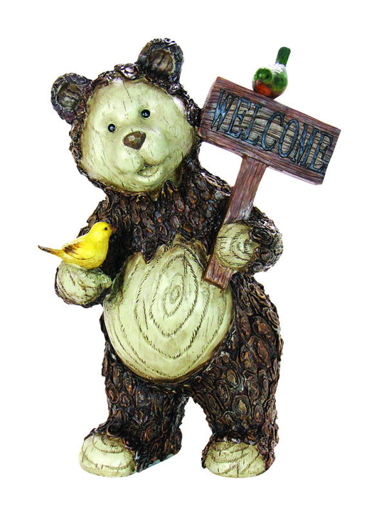 Exhart Resin Brown 21 in.   Welcome Bear Statue
