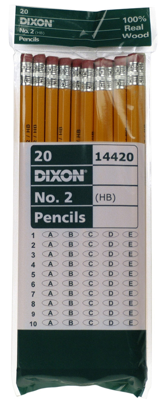 Dixon Ticonderoga 14420 #2 Yellow Wood Cased Pencil 20 Count