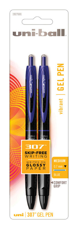 Uni-ball 307 Blue Retractable Gel Pen (Pack of 6)