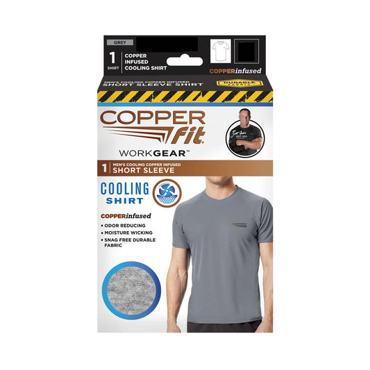 Copper Fit Short Sleeve Men's Crew Neck Gray Cooling Shirt Extra Large