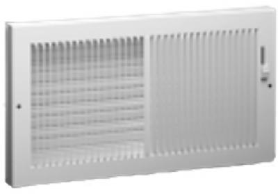 Registro de zócalo, acero, blanco, 10 x 6 pulgadas.