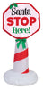 Gemmy  Airblown  LED  White  Santa Stop Here Sign  Inflatable