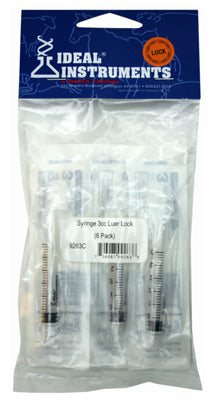 Jeringa desechable, 3 cc, paquete de 6.