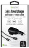 iEssentials 3-in-1 Travel Charger Black