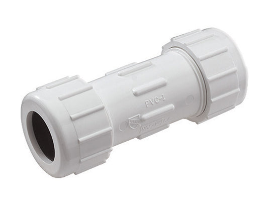 NDS  Schedule 40  1-1/4 in. Compression   x 1-1/4 in. Dia. Compression  PVC  Coupling