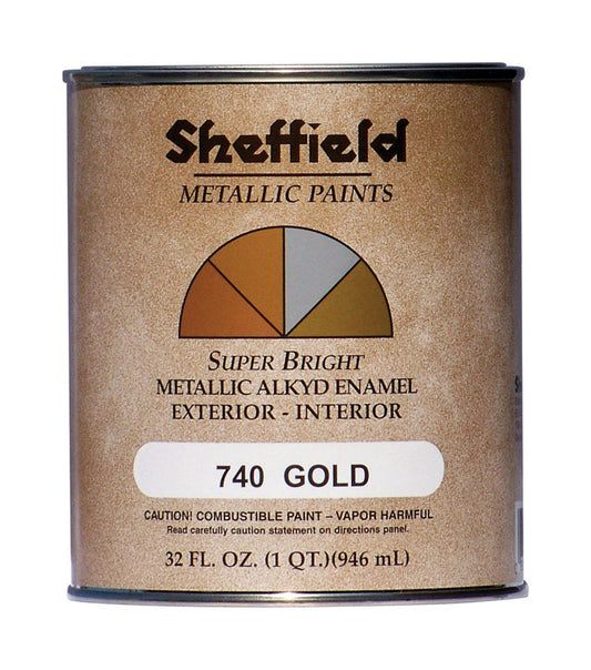 Sheffield Gloss Gold Medium Base Exterior/Interior Metallic Paint 400 sq. ft. Coverage 1 qt.