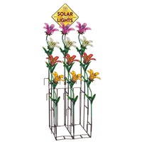 Regal Art & Gift Assorted Glass/Metal 33 in. H Tiger Lily Solar Garden Stake (Pack of 16)