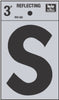Hy-Ko 3 in. Reflective Black Vinyl Letter S Self-Adhesive 1 pc. (Pack of 10)