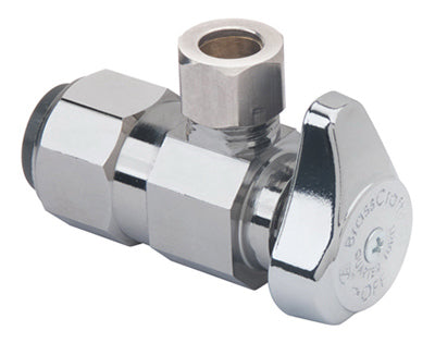 Angle Stop Valve, .5 Push Connect x 3/8-In. Compression