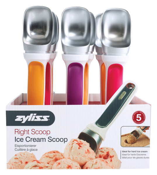 Zyliss Right Scoop Assorted Plastic/Stainless Steel Ice Cream Scoop (P
