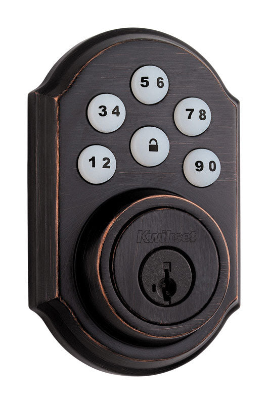 Kwikset SmartKey Venetian Bronze Metal Electronic Deadbolt