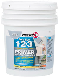 Bulls Eye 1-2-3 Primer, Water-Base, Gray, 5-Gals.
