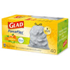 Glad OdorShield 13 gal Lemon Scent Kitchen Trash Bags Drawstring 40 pk (Pack of 6)