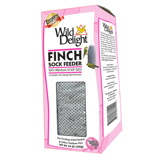 Wild Delight Finches Niger Seed Sock Bird Feeder with Seed 25 oz