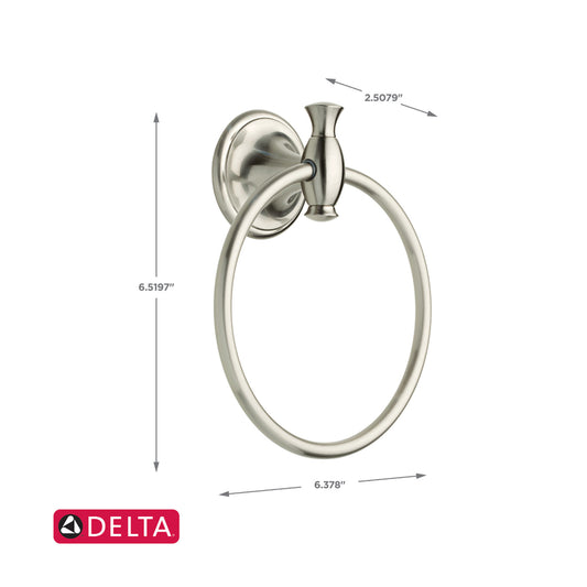 Delta  Meridian  Satin Nickel  Towel Ring  Die Cast Zinc