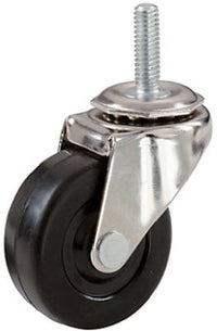 Rubber Wheel Caster, Threaded Stem, 2-In.