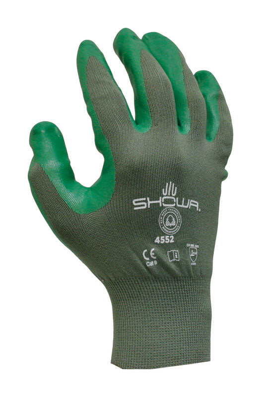 Showa  Unisex  Indoor/Outdoor  Nitrile  Coated  Work Gloves  Green  S  1 pair