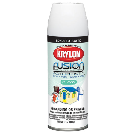 Krylon Gloss White Fusion Spray Paint 12 oz. (Pack of 6)