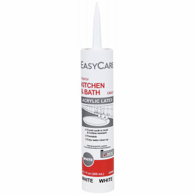 Kitchen & Bath Latex Adhesive Caulk, White, 10.1-oz. (Pack of 12)