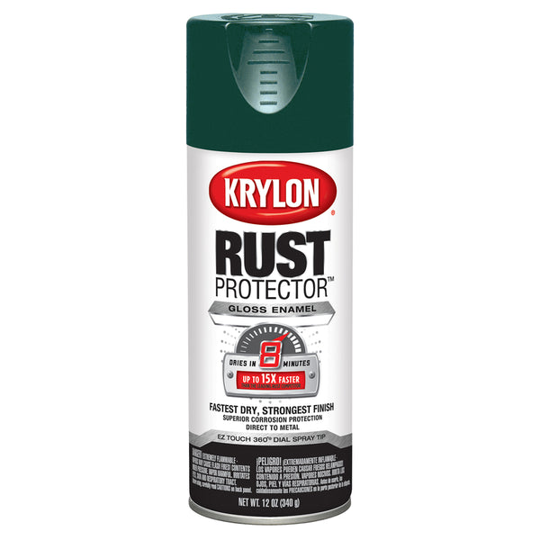 Pintura en aerosol protectora de óxido Krylon de color verde brillante, 12 oz (paquete de 6)