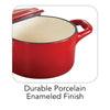 10.5 oz Enameled Cast-Iron Series 1000 Covered Mini Cocotte - Gradated Red