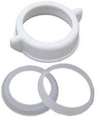 Slip Joint Nut & Washer, White Plastic, 1.25 or 1.5-In. O.D. (Pack of 5)