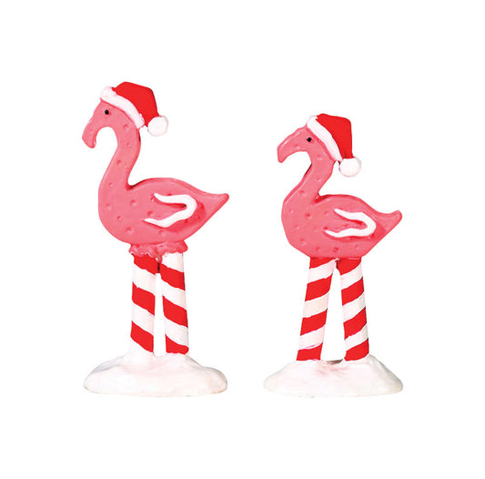 Lemax  Christmas Flamingos  Porcelain Village Accessory  Multicolor  Resin  2.24 in. 2 pk
