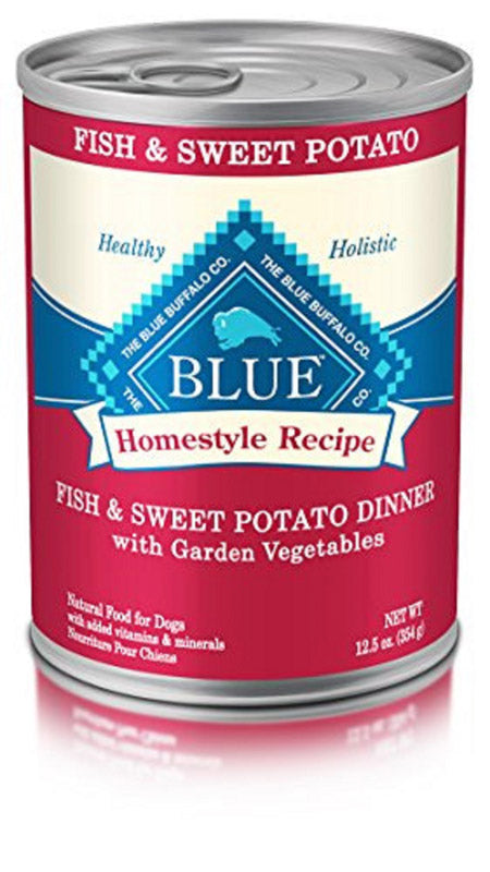 Blue Buffalo  Homestyle  Fish and sweet potato  Cubes  Dog  Food  12.5 oz. (Pack of 12)