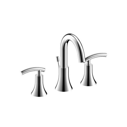 Ultra Faucets Sweep Polished Chrome Widespread Bathroom Sink Faucet 6-10 in.