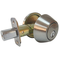Single-Cylinder Deadbolt, Satin Nickel (Pack of 3)