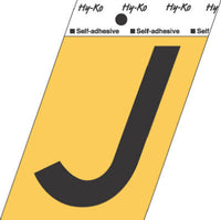 Address Letters, "J", Black/Gold Aluminum, Adhesive, 3.5-In. (Pack of 10)