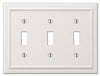Amerelle Continental White 3 gang Die-Cast Metal Toggle Wall Plate 1 pk