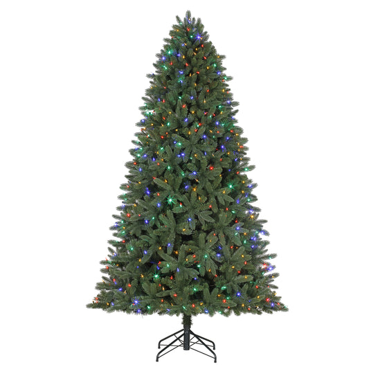 Celebrations  7 ft. Slim  LED  600 count Grande Fir  Color Changing Christmas Tree
