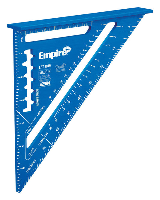Empire  True Blue  7 in. L x 7 in. H Anodized Aluminum  Laser Etched  Rafter Square  Blue