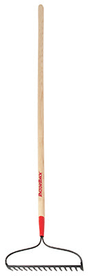 Razor-Back 66.33 in.   L X 16 in.   W Steel Bow Rake Wood Handle