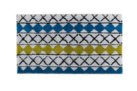 SOREMA 2-Piece Grid Bath Rug Set 100% Cotton Multicolor Eco-Friendly 1700 GSM