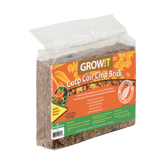 Hydrofarm  GrowIt  Organic Coco Coir Chip Brick  3.3 lb.