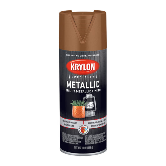 Krylon Special Purpose Metallic Brass Spray Paint 12 oz. (Pack of 6)