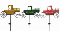 Solar Metal Farm Truck LED Stake, 3 Assorted Colors (Pack of 6)