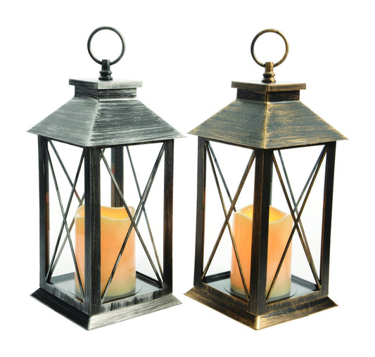 Decoris LED Lantern with Timer Christmas Decoration Bronze Plastic 1 pk (Pack of 6)