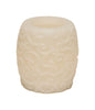 Inglow  Butter Cream  Vanilla Scent Carved Hurricane Pillar  Candle  4 in. H