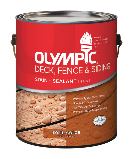Olympic Solid Semi-Gloss Navajo Red Base 2 Acrylic Latex Deck, Fence and Siding Stain 1 gal. (Pack of 4)