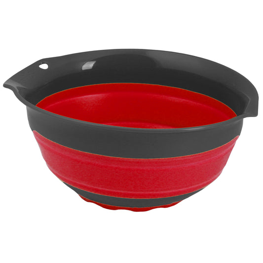 Squish 3 qt. Polypropylene/TPE Gray/Red Collapsible Mixing Bowl 1 pc.
