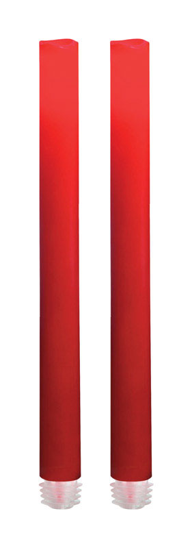 Inglow  Red  No Scent Taper  Candle  9 in. H