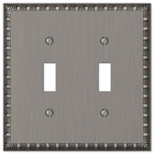 Amerelle Antique Nickel Gray Die-Cast Metal Toggle Wall Plate 1 pk